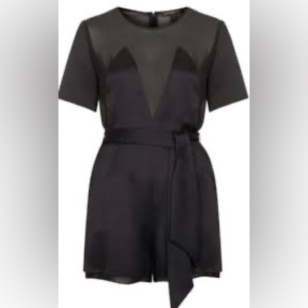 🌸Petite Kate Moss TopShop size 2 Silky Satin Jumper with plunging and Chiffon🌸